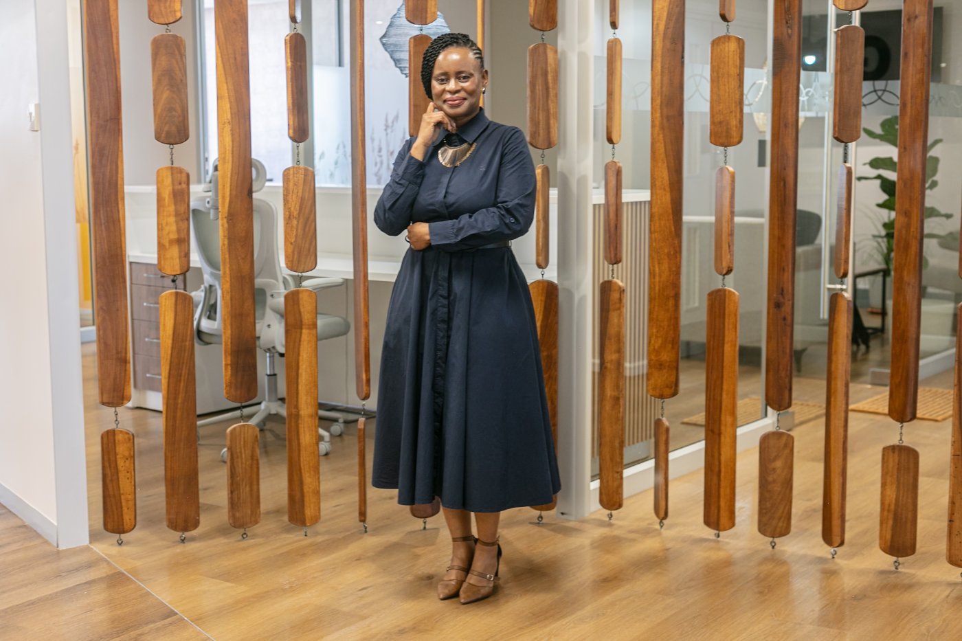 Tebogo Modisagape in a Val Interiors fit-out