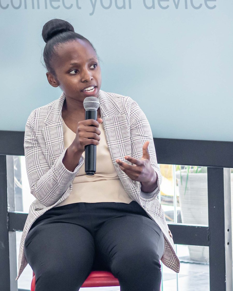 Yandile Nuku speaking on a Nest Hubs panel