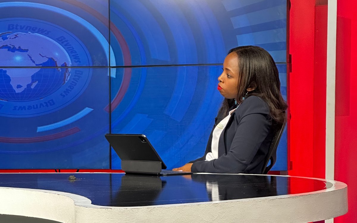 Yandile Nuku in a broadcast studio